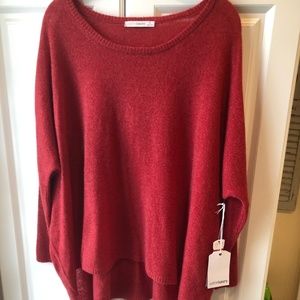 Subtle Luxury Red Cashmere Sweater - Over-sized